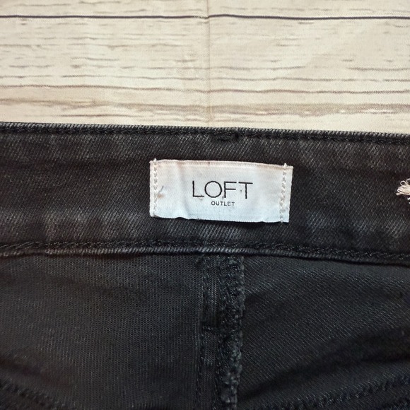 LOFT Curvy Skinny Mid Rise Black Denim Jeans Pants Women's Size 4 - Picture 12 of 16